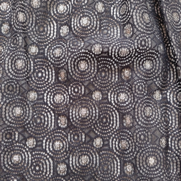 Strapless black and silver lace dress with ruffle and ribbon details - Picture 7 of 7